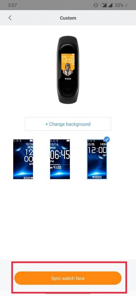 How to set watch face on Mi band 4