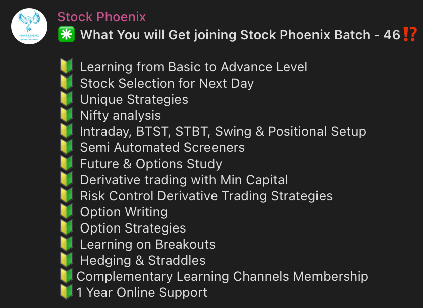 Telegram stock market course by Stock Phoenix