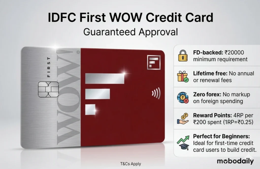 IDFC FIRST WOW Credit Card Features - Best Card For Beginners