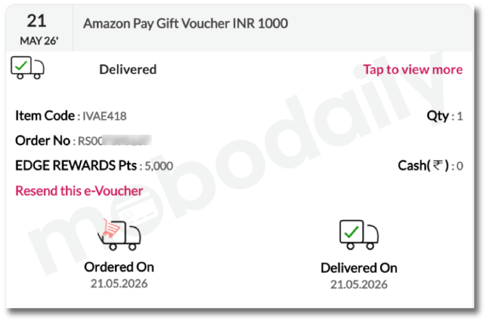 Axis Egde Rewards Portal — Reward Redemption screenshot